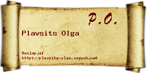 Plavsits Olga névjegykártya